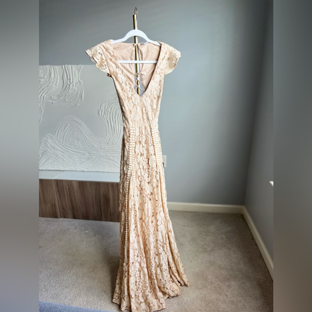 Jumpsuit Solid Lace Ruffle V Neck Wide Leg  Sleeveless